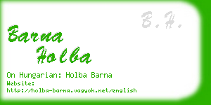 barna holba business card